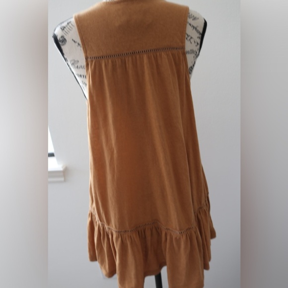 Anthropologie Malaga Tunic Top Tank Ochre Eyelet Blouse Gold Small S - Picture 12 of 12